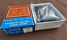 NOS Vintage Elgin Travel Alarm Clock Month/Date/Day in orig. packaging EXCELLENT picture