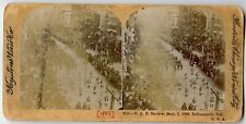 1893 G.A.R. Civil War Veterans , Indianapolis IN Photo Stereoview  . military picture