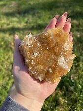 Large Yellow Calcite Cluster- Natural 3.6” 1.2 Lb Golden Cubic Calcite Crystals picture