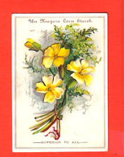 1880's NIAGRA CORN STARCH VICTORIAN TRADE CARD    FLOWERS picture