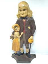 Vintage BEN FRANKLIN with Child Large Hand Painted Cast Iron Doorstop 14