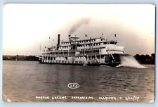 Marietta Ohio OH Postcard RPPC Photo Gordon Greene Steamer Ship c1930's Vintage picture