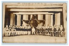 c1910's U.S Navy Minstrel Troop Show Officers Captain RPPC Photo Postcard picture