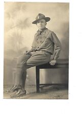real photo early boy scout studio portrait 3 7/8th x 5 7/8th picture