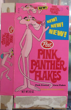 Post NEW Pink Panther Flakes Cereal box store used - first box 1972 vintage picture