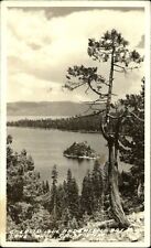 RPPC Lake Tahoe California Emerald Isle and Emerald Bay 1945 real photo postcard picture
