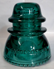 Vintage Teal Blue Hemingray Glass Insulator 42 Made in USA 4