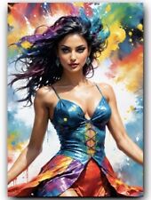 CelebrIty Print Art Morena Baccarin Blast Paint Artist Signed #1/50 Trading Card picture