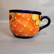 Talavera Mexican Hand Made Pottery Coffee Soup Mug Larger Bright Colors picture