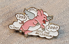 VFW Veterans Foreign Wars Lapel Pin 2000 MOCA Flying Into Millennium, Flying Pig picture