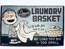 Peanuts Linus’s Laundry Basket Tin Sign Hallmark Vintage picture