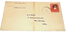 OCTOBER 1908 WHEELING AND LAKE ERIE W&LE CANTON & SHERRODSVILLE RPO ENVELOPE picture