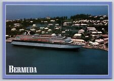Tourist ship passing St. George's homes, Bermuda Postcard S4144 picture