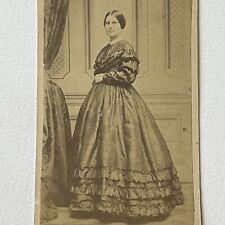Antique CDV Photograph Lovely Woman Long Dress New Haven, CT picture