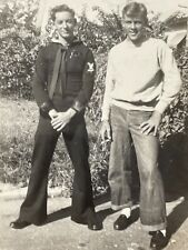 Z4 Photograph 2 Handsome Men 1945 Navy Uniform Levis Denim Jeans Florida picture