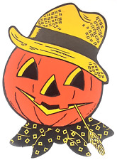 Halloween Jack O Lantern Straw Hat Beistle H E Luhrs Vintage Cute Spooky Decor picture