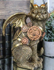 Steampunk Cat Aviation Pilot With Geared Mechanical Clockwork Wings Figurine picture