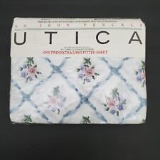 Vintage Utica Percale Twin Extra Long Fitted Sheet No Iron ABBEY MULTI New  picture