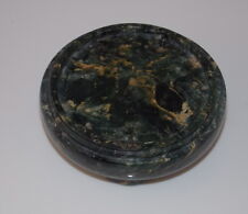 Genuine Russian Carved Lapidary Green Serpentine Stone footed Pedestal Base  picture