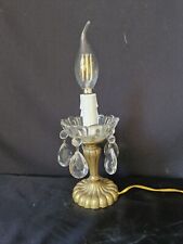 Vintage Antique french crystal glass brass  table lamp  picture