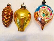 Vtg Christmas Ornaments blown glass Lot Of 3 pine cone indent balloon  picture