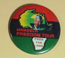Vintage C. 1990 Nelson Mandela FREEDOM TOUR Pinback Button picture