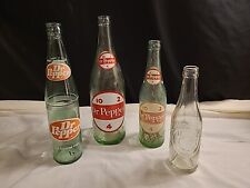 Vintage Dr. Pepper Clear Glass Bottles (Lot Of 4) picture
