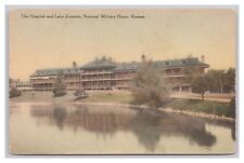Postcard The Hospital And Lake Jeanette National Military Home Kansas picture