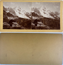 Chalet in the Alps, Vintage Citrate Print, circa 1900, Stereo Print Vintage, le picture