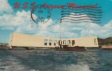 Hawaii Panorama USS Arizona Memorial From Coast Vintage Postcard picture