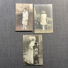 Antique Postcard Lot of 3 RPPC Children 1st Communion Girls International Alsace picture