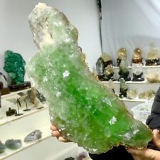 7LB  Natural green cubic fluorite crystal cluster mineral sample/China picture