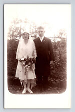 c1929 RPPC Wedding Photo Walther Kurbis & Frau Irma German Real Photo Postcard picture