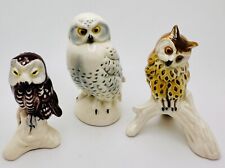 Vintage Set Of 3 1970s Goebel Owl Lot Bird Figures Germany Figurines Bundle 2 picture
