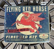 Vintage Flying Red Horse Mobiloil Mobilgas First Aid Kit Tin picture