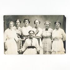 Mother With Six Daughters RPPC Postcard c1910 Martha Askins Named Women D1057 picture