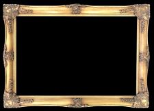 Large Gorgeous Ornate Gesso Gold Gilt Art Deco Solid Wood Frame~Fits 35.5”x23.5” picture