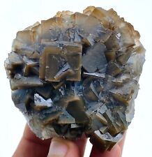 252 Gram Extraordinary Blue/Grey Cubic Fluorite & Calcite From Pakistan picture