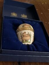 Halcyon Days Enamels Easter Bunnies Egg Oval Pill or Trinket Box 1.75