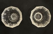 Open Salt Cellars Dip Clear Cut Glass Diamond Point Vintage Set of 2 Star Bottom picture