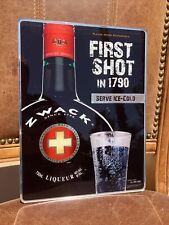 Zwack Liqueur First Shot In 1790 Acrylic Beer Sign Bar Mancave 10”x12” picture