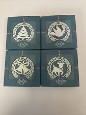 Lot Of 4 Lenox China Ornament Deer Dove Tree Bells In Box *B18 picture