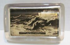 A STORM ON THE ATLANTIC OCEAN ATLANTIC CITY NJ VINTAGE GLASS PAPERWEIGHT  picture