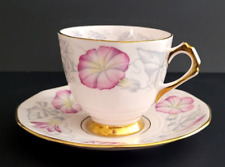 Tuscan English China England Vintage 1950's Pink Morning Glory Tea Cup & Saucer picture