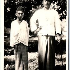 c1920s Young Malaysian Boys RPPC Federal Rubber Stamp Real Photo PC Malays A138 picture