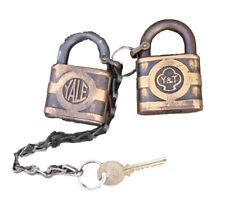 Pair Of Antique Yale Padlocks With Key picture