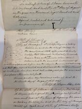 Civil War Gov. Richard Yates & Sec State O M Hatch 1861 Signatures on POA Doc picture