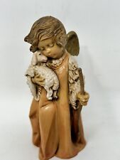 Vintage Fontanini 5” Figurine Boy Holding Lamb Angel picture