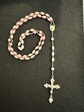 Vintage Pink Opal Gemstone Rosary 20.5” Rare picture