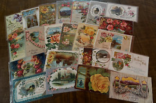 ~Lot of 23 Vintage~Scenes & Flowers~ Floral Greetings Postcards-in sleeves-k-18 picture